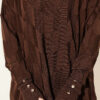 Patterned Gold-Button Mercerized Tunic Dark Brown - Image 4