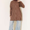 Patterned Gold-Button Mercerized Tunic Brown – Bild 2