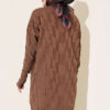 Patterned Gold-Button Mercerized Tunic Brown – Bild 3