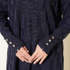 Patterned Gold-Button Mercerized Tunic Navy Blue – Bild 4