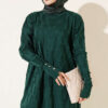 Patterned Gold-Button Mercerized Tunic Nefti