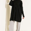 Patterned Gold-Button Mercerized Tunic Black – Bild 2