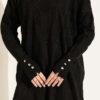 Patterned Gold-Button Mercerized Tunic Black – Bild 4