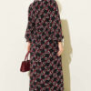 Chiffon Dress with Patterned Ribbon Detail Burgundy - Image 3