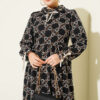 Chiffon Dress with Patterned Ribbon Detail Mink - Afbeelding 2