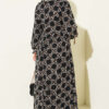 Chiffon Dress with Patterned Ribbon Detail Mink - Afbeelding 3