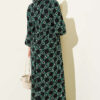 Chiffon Dress with Patterned Ribbon Detail Green - Afbeelding 3