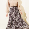 Pleated Waistband Chiffon Skirt Dark Brown - Imagen 2