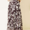 Pleated Waistband Chiffon Skirt Dark Brown - Imagen 3