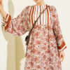 Vertical Striped Belmando Pattern Midi Dress Brown - Image 2