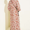 Vertical Striped Belmando Pattern Midi Dress Brown - Image 3