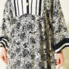 Vertical Striped Belmando Pattern Midi Dress Black - Image 4