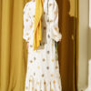 Embroidered Detail Dress with Stand Collar Khaki - الصورة 3