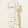 Embroidered Detail Dress with Stand Collar Blue – Bild 3