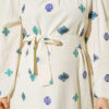 Embroidered Detail Dress with Stand Collar Blue – Bild 4