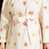 Embroidered Detail Dress with Stand Collar Orange - immagine 4