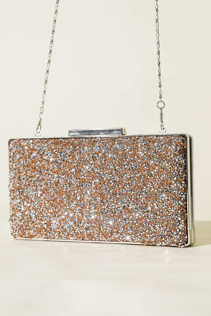 Rectangular Embellished Evening Clutch Bag Copper - الصورة 5