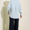 Vertical Stripe Basic Shirt Blue - Imagen 3