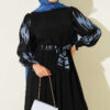 Ankle-Gathered Embroidered Dress Indigo - immagine 2