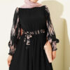 Ankle-Gathered Embroidered Dress Powder Pink