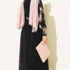 Ankle-Gathered Embroidered Dress Powder Pink - immagine 3