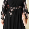 Ankle-Gathered Embroidered Dress Powder Pink - immagine 4