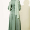 Draped Beaded Satin Evening Dress Hazel - Imagen 3