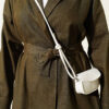 Double Sleeve Waist Belted Denim Two-Piece Set Khaki - Imagen 4