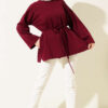 Double Sleeve Tie Tunic Burgundy – Bild 2