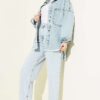 Buttoned Baggy Pants Ice Blue - immagine 2