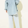 Buttoned Baggy Pants Ice Blue - immagine 3