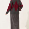 Buttoned Honeycomb Pattern Knit Sweater Smoke – Bild 4