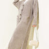 Button-Up Pocket Long Knit Cardigan Bronze