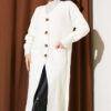 ⁦Button-Up Pocket Long Knit Cardigan Ecru⁩ - الصورة ⁦2⁩