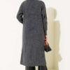 Button-Up Pocket Long Knit Cardigan Smoke – Bild 3