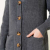 Button-Up Pocket Long Knit Cardigan Smoke – Bild 4