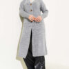 ⁦Button-Up Pocket Long Knit Cardigan Grey⁩ - الصورة ⁦2⁩