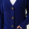 ⁦Button-Up Pocket Long Knit Cardigan Navy Blue⁩ - الصورة ⁦4⁩
