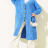 Button-Up Pocket Long Knit Cardigan Blue – Bild 2