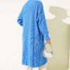 Button-Up Pocket Long Knit Cardigan Blue – Bild 3