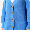 Button-Up Pocket Long Knit Cardigan Blue – Bild 4