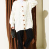 Buttoned Knit Detail Cardigan Ecru - Imagen 2