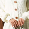 Buttoned Knit Detail Cardigan Ecru - Imagen 4