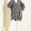 Buttoned Knit Detail Cardigan Smoke - Image 2