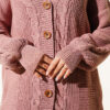 Buttoned Knit Detail Cardigan Rose Dust - Image 4
