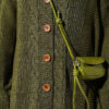 Buttoned Knit Detail Cardigan Khaki - Image 4