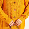 Buttoned Knit Detail Cardigan Mustard - Image 4