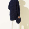Buttoned Knit Detail Cardigan Navy Blue - Image 3
