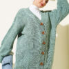 Buttoned Knit Detail Cardigan Mint