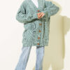 Buttoned Knit Detail Cardigan Mint - Image 2